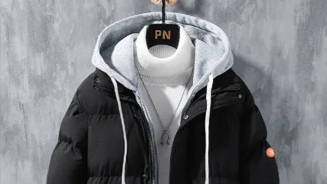 Men's Winter Hooded Windproof Thickened Cotton Jacket